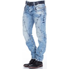 Cipo&Baxx C-0894A Parçalı Eskitilmiş Mavi Erkek Kot Pantolon