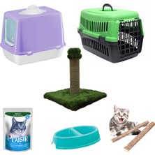 Petfony Kapalı Kedi Tuvaleti, Kedi Taşıma Çantası, İkili Mama Kabı