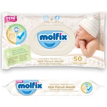 Molfix Yenidoğan Islak Pamuklu Mendil 50'li Paket