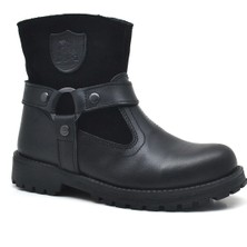 Rakerplus Garuda Hakiki Deri Siyah Fermuarlı Çocuk Bot