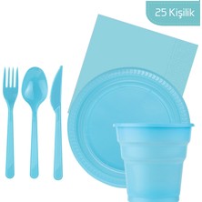 Parti Bulutu Mavi Parti Seti 25 Kişilik