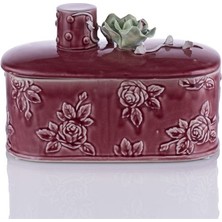 Porio M70 101 Kapağı Çiçekli Yatay Bordo Kutu