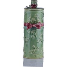 Porio M70 113 Kapağı Çiçekli Yeşil Vazo