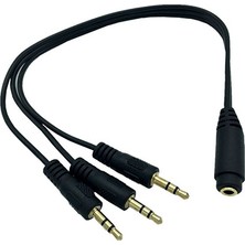 Boblov Ses sistemi kablosu 3 erkek 1 dişi 3,5mm stereo kablo