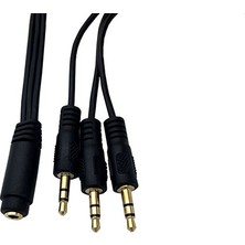 Boblov Ses sistemi kablosu 3 erkek 1 dişi 3,5mm stereo kablo