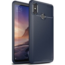 Jopus Xioami Mi Max 3 Kılıf Karbon Desenli Lux Negro Silikon + Cam Ekran Koruyucu