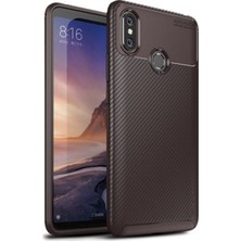 Jopus Xioami Mi Max 3 Kılıf Karbon Desenli Lux Negro Silikon + Cam Ekran Koruyucu