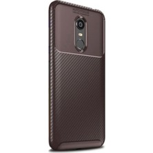 Jopus Xioami Redmi 5 Plus Kılıf Karbon Desenli Lux Negro Silikon + Cam Ekran Koruyucu