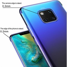 Jopus Huawei Mate 20 Pro Dört Köşe Renkli Şeffaf Lazer Silikon + Cam Ekran Koruyucu