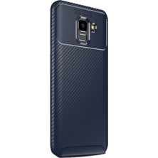 Jopus Samsung Galaxy J6 2018 Kılıf Karbon Desenli Lux Negro Silikon + Cam Ekran Koruyucu