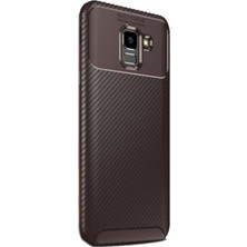 Jopus Samsung Galaxy J6 2018 Kılıf Karbon Desenli Lux Negro Silikon + Cam Ekran Koruyucu