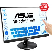 ASUS VT229H 21.5 5MS 1920x1080 (10 PARMAK DOKUNMATIK,CERCEVESIZ,EYECARE, FLICKER-FREE,DUSUK MAVI ISIK Monitör