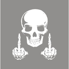New Jargon  İki elli Kuru Kafa Sticker Yapıştırma Beyaz
