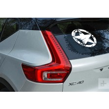 New Jargon  Army Asker Yırtık Efektli Yıldız Sticker Yapıştırma Beyaz