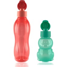 Tupperware Eko Şişe 750 Ml Mercan Ve 350 Ml Mint Yeşili Dino