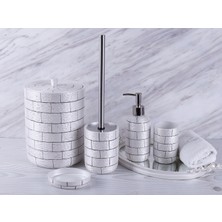 By Selim Wall 5 Parça Polyester Banyo Seti - Sedef