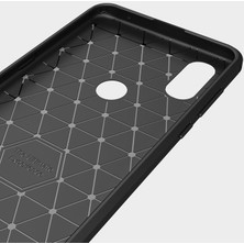 Microcase Xiaomi Mi Mix 3 Brushed Carbon Fiber Silikon TPU Kılıf - Siyah