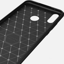 Microcase Huawei Y9 2019 Brushed Carbon Fiber Silikon TPU Kılıf - Siyah