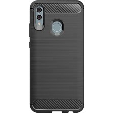 Microcase Huawei Honor 10 Lite Brushed Carbon Fiber Silikon TPU Kılıf - Siyah