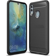 Microcase Huawei Honor 10 Lite Brushed Carbon Fiber Silikon TPU Kılıf - Siyah