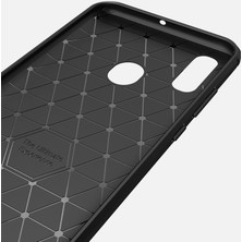 Microcase Huawei Honor 10 Lite Brushed Carbon Fiber Silikon TPU Kılıf - Siyah