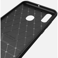 Microcase Huawei P Smart 2019 Brushed Carbon Fiber Silikon TPU Kılıf - Siyah