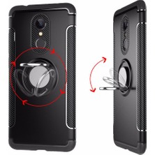 Microcase Xiaomi Redmi 5 Plus 5.99" Yüzük Standlı Armor Silikon Kılıf - Siyah