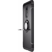 Microcase Xiaomi Redmi 5 Plus 5.99" Yüzük Standlı Armor Silikon Kılıf - Siyah