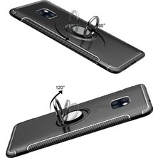 Microcase Huawei Mate 20 Pro Yüzük Standlı Armor Silikon Kılıf - Siyah