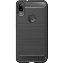 Microcase Xiaomi Mi Play Brushed Carbon Fiber Silikon TPU Kılıf - Siyah