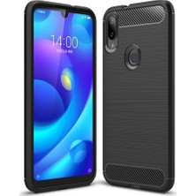 Microcase Xiaomi Mi Play Brushed Carbon Fiber Silikon TPU Kılıf - Siyah