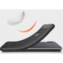 Microcase Xiaomi Mi Play Brushed Carbon Fiber Silikon TPU Kılıf - Siyah