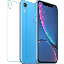 Microcase iPhone XR Arka Kaplama Tempered Glass Cam Koruma - Şeffaf