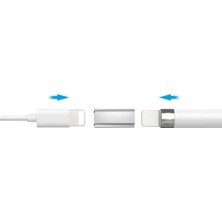 Microcase Apple iPad Pencil için Lightning Çevirici Adaptör - Gümüş