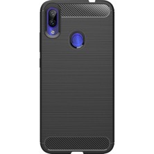 Microcase Xiaomi Redmi Note 7 Brushed Carbon Fiber Silikon TPU Kılıf - Siyah