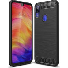 Microcase Xiaomi Redmi Note 7 Brushed Carbon Fiber Silikon TPU Kılıf - Siyah