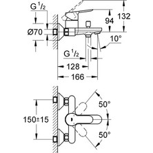 Grohe BauEdge Banyo Bataryası - 23605000