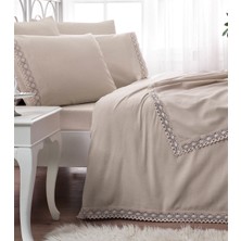 Taç Çift Kişilik Comfort Lace Line Pike Takımı-Frozen Camel