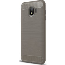 Coverzone Samsung Galaxy J4 Plus Kılıf Room Silikon Antrasit + Temperli Ekran Koruma - RMM60