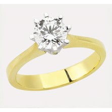 Harem Altın 14 Ayar Altın Tektaş Yüzük E86