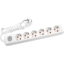 Anahtarlı Topraklı Grup Priz 5'Li 5Mt Kablolu