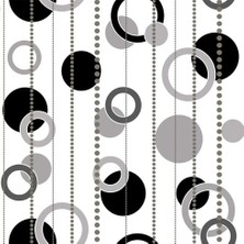 Dekor Vision 283-A Siyah Halka Görünümlü Duvar Kağıdı