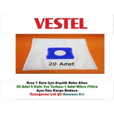 Vestel Yıldız A9000 Süpürge Bez Toz Torbası 25 Adet