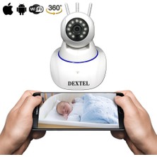 Dextel 360º Gerçek Hd Wifi Kablosuz 3 Antenli IP Bebek ve Güvenlik Kamerası