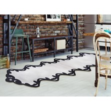 Dekoreko Figürlü Özel Kesim Yıkanabilir Kaymaz Taban Halı 104 Beyaz ( 160 X 230 )