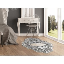 Dekoreko Figürlü Özel Kesim Yıkanabilir Kaymaz Taban Halı 106 Bej ( 80 X 200 )