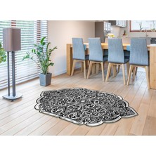 Dekoreko Figürlü Özel Kesim Yıkanabilir Kaymaz Taban Halı 116 Siyah ( 160 X 230 )