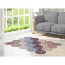 Dekoreko Figürlü Özel Kesim Yıkanabilir Kaymaz Taban Halı 117 Renkli ( 80 X 300 )