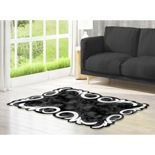 Dekoreko Figürlü Özel Kesim Yıkanabilir Kaymaz Taban Halı 118 Siyah ( 160 X 230 )