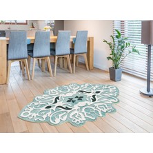 Dekoreko Figürlü Özel Kesim Yıkanabilir Kaymaz Taban Halı 101 Mavi ( 160 X 230 )